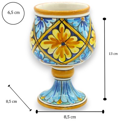 Caltagirone keramieken kelk - h 13 x 8 cm ca. (1st) diverse decoratiemogelijkheden - 