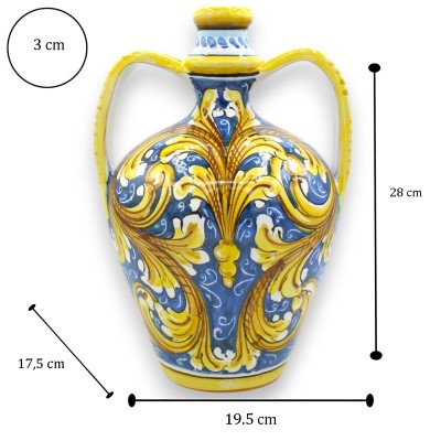 Vaso Quartara Bummulo altura 28 x 20 cm aprox. (1pc) Cerâmica Caltagirone, várias decorações - 