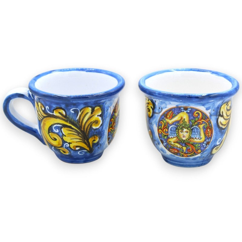 Serviço de café para 6 pessoas em cerâmica siciliana, decoração barroca e Trinacria MD1 - 