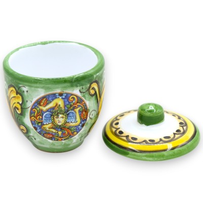 Servizio da caffè per 6 persone in ceramica Siciliana, decoro barocco e Trinacria MD2 - 