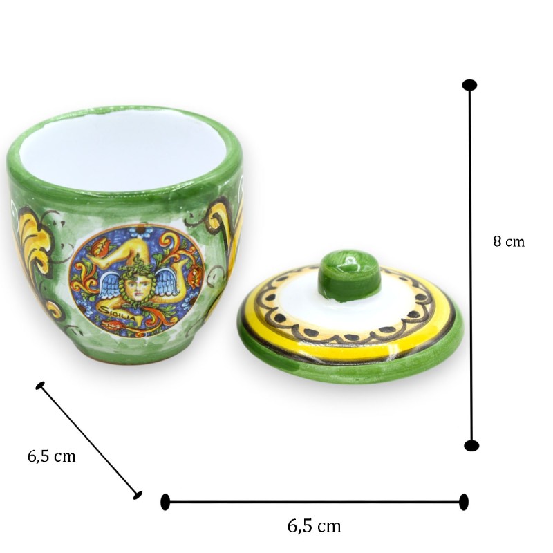 Servicio de café para 6 personas en cerámica siciliana, decoración barroca y Trinacria MD2 - 