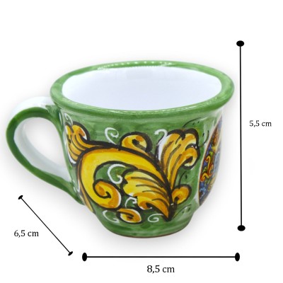 Servicio de café para 6 personas en cerámica siciliana, decoración barroca y Trinacria MD2 - 