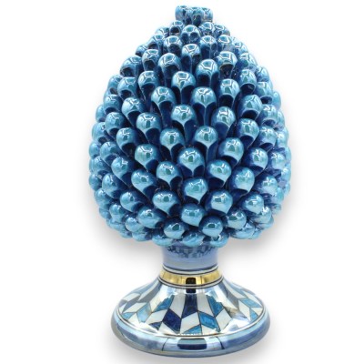 Pinha siciliana Caltagirone, altura aprox. 25 cm. Turquesa, esmalte de ouro 24k e madrepérola - 