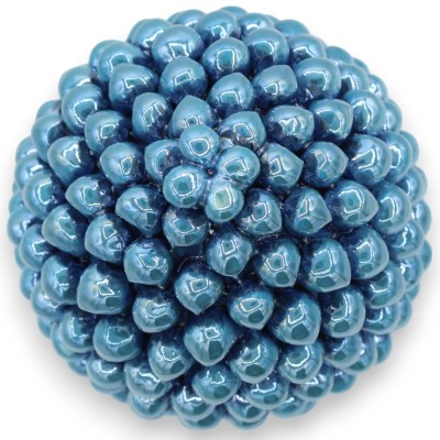 Pinha siciliana Caltagirone, altura aprox. 25 cm. Turquesa, esmalte de ouro 24k e madrepérola - 