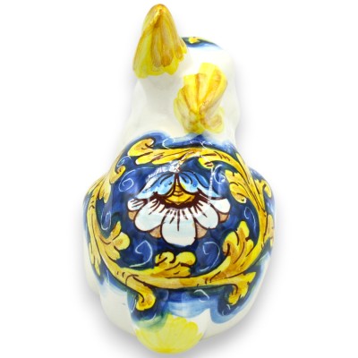Groot staand konijn, keramiek Caltagirone, ca. h 20 x 13 cm. Siciliaanse en geometrische kardecoratie - 