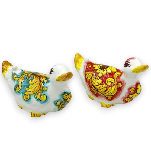 Anka med hals upp, Caltagirone Keramik, L 18 x h 13 cm ca. (1st) två dekorationsalternativ - 