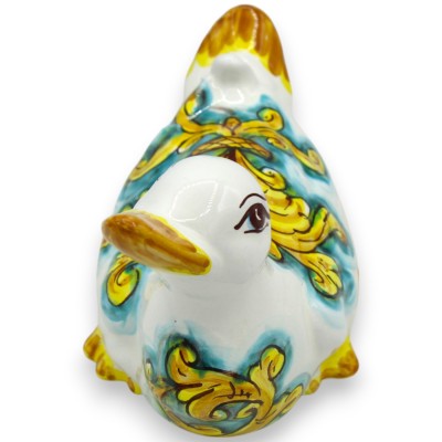 Pato com pescoço para cima, Cerâmica Caltagirone, C 18 x A 13 cm aprox. (1 unidade) duas opções de decoração - 