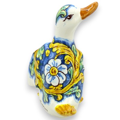 Open Wing Duck, Caltagirone keramiek, h 20 x b 12 cm ca. (1 stuk) twee decoratiemogelijkheden - 