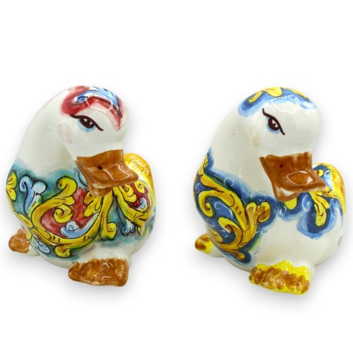Keramikente aus Caltagirone, H 15 x B 15 cm, ca. (1 Stück) zwei Dekorationsmöglichkeiten - 