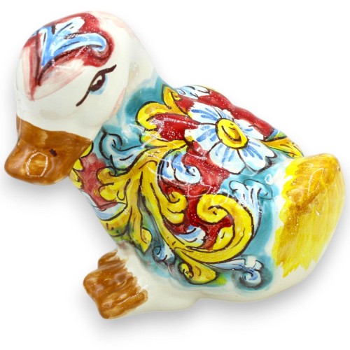 Keramikente aus Caltagirone, H 15 x B 15 cm, ca. (1 Stück) zwei Dekorationsmöglichkeiten -  2