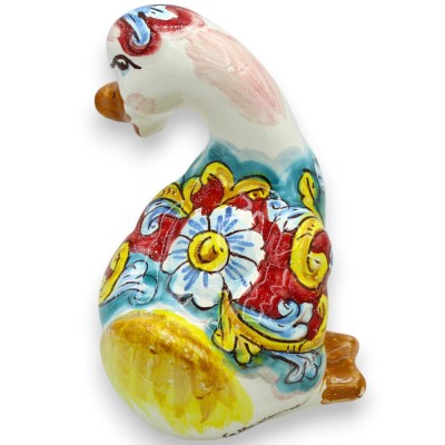 Canard en céramique de Caltagirone, h 15 x L 15 cm environ. (1 pièce) deux options de décoration - 