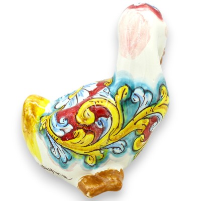 Canard en céramique de Caltagirone, h 15 x L 15 cm environ. (1 pièce) deux options de décoration - 