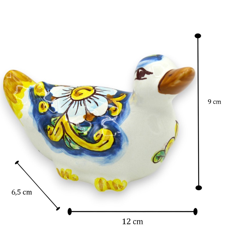 Caltagirone keramische eend, h 9 x b ca. 12 cm (1 stuk) twee decoratiemogelijkheden - 