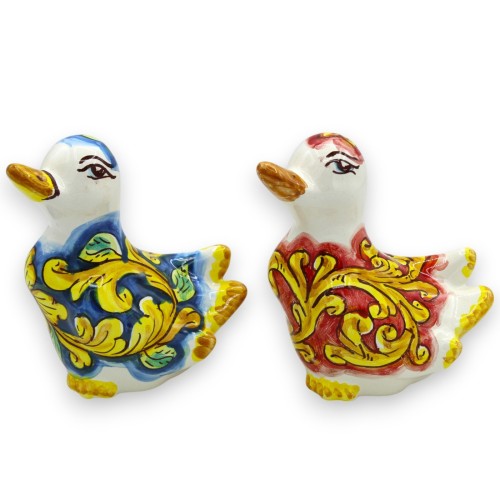 Ceramic Duck Caltagirone, h 13 x L 10 cm approx. (1pc) two decoration options - 
