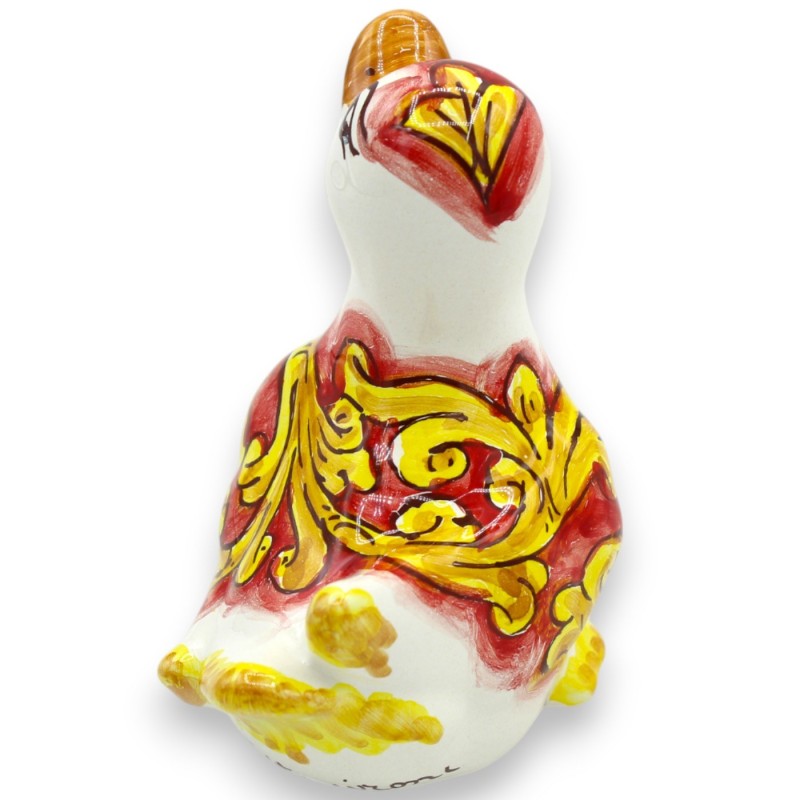Keramikente aus Caltagirone, H 13 x B 10 cm, ca. (1 Stück) zwei Dekorationsmöglichkeiten - 