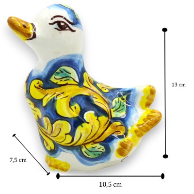 Caltagirone keramische eend, h 13 x b ca. 10 cm (1 stuk) twee decoratiemogelijkheden - 
