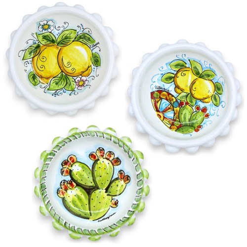 Pigna Bowl, in Caltagirone ceramic - Ø 16 cm approx. (1pc) Various Decoration Options - 