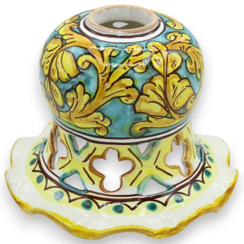 Kroonluchter wandlamp, Bell, keramiek Caltagirone, ca. h 12 x 16 cm gegolfd en geperforeerd, barokke decoratie MD2 - 