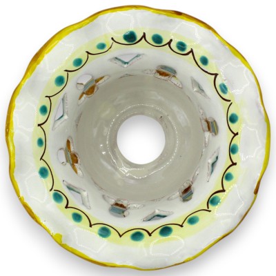 Bell Chandelier Applique, Caltagirone ceramic, h 12 x 16 cm approx. scalloped and perforated, Baroque decoration MD2 - 