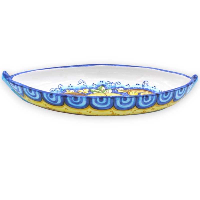 Aperitivo de barco / Bandeja, cerâmica Caltagirone, Vários tamanhos (1 peça) decoração barroca e limão - 