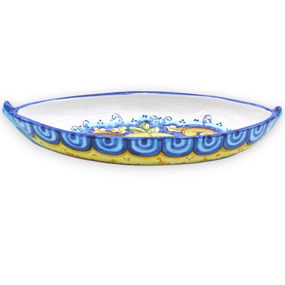 Aperitivo de barco / Bandeja, cerâmica Caltagirone, Vários tamanhos (1 peça) decoração barroca e limão - 