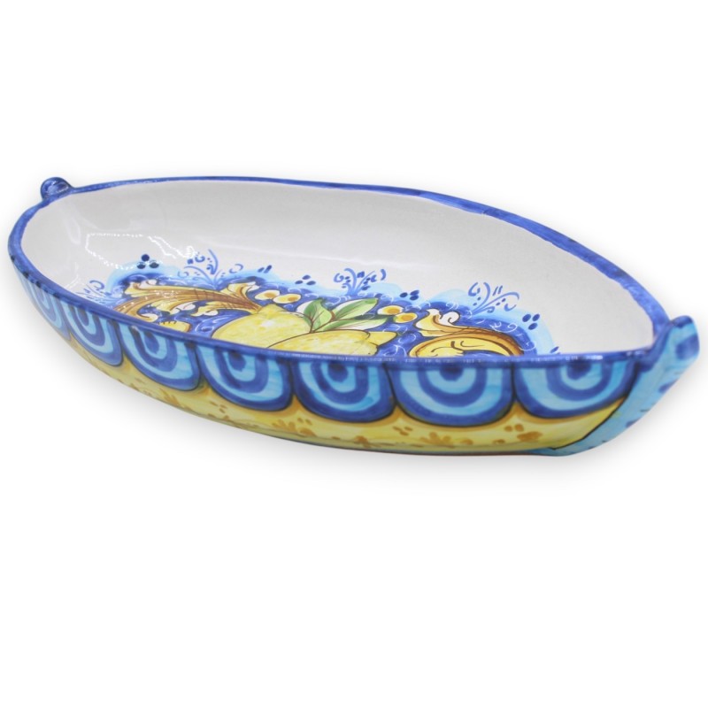 Aperitivo de barco / Bandeja, cerâmica Caltagirone, Vários tamanhos (1 peça) decoração barroca e limão - 