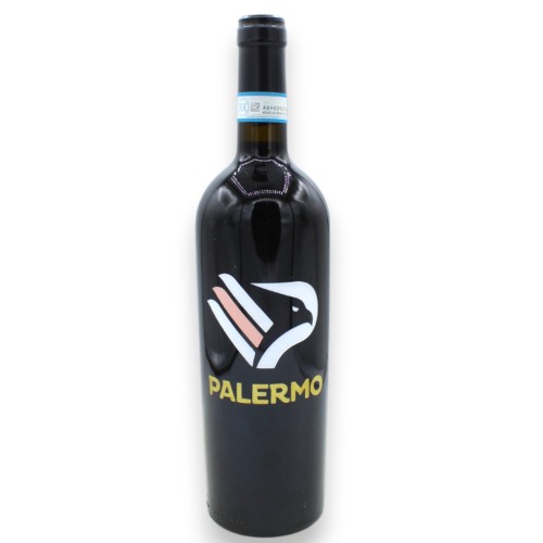 Verzamelbare wijnfles gegraveerd en met de hand versierd, wapen van Palermo, 750 ml Nero d'Avola - 