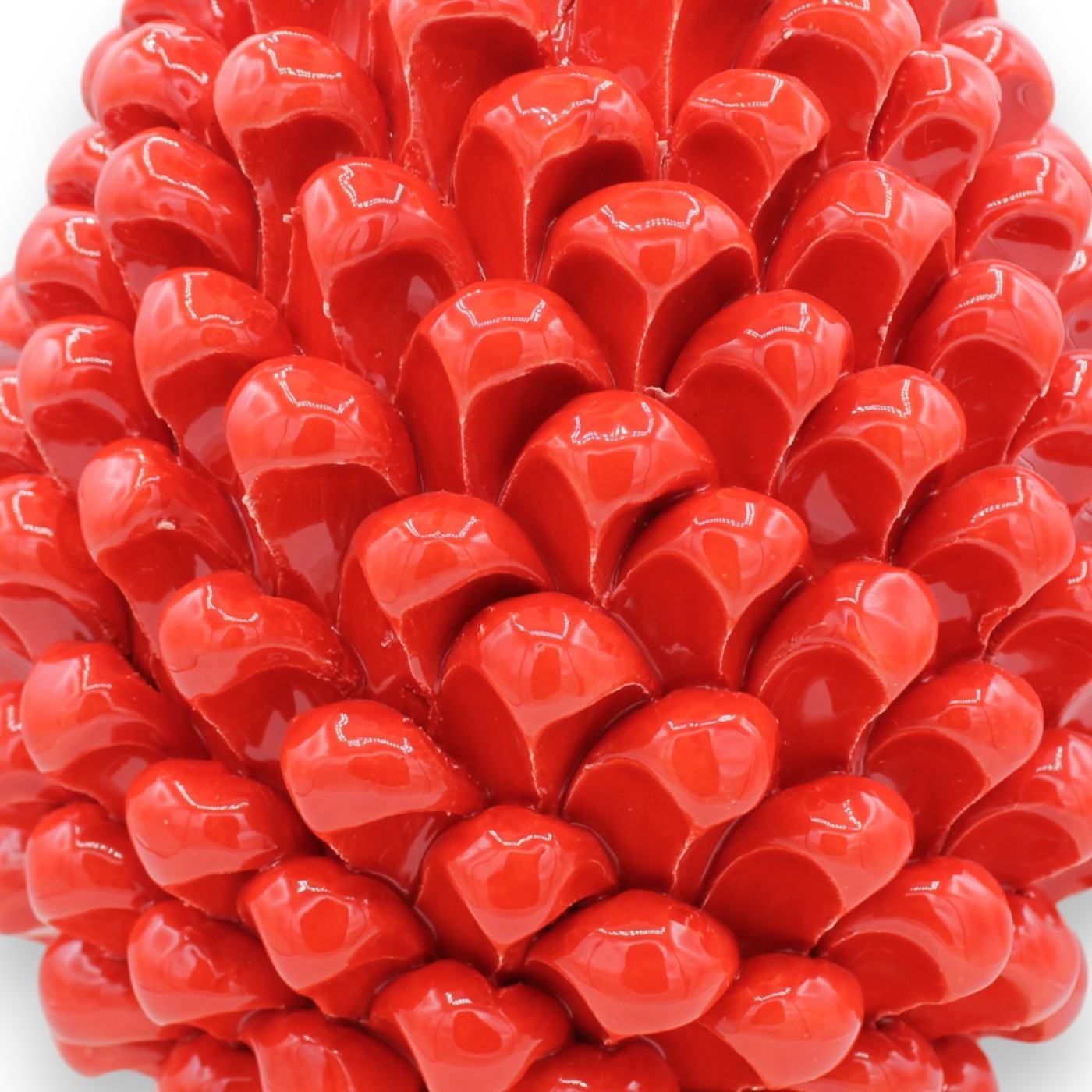 Piña siciliana de cerámica de Caltagirone, color rojo - 2 tamaños (1 ud ...