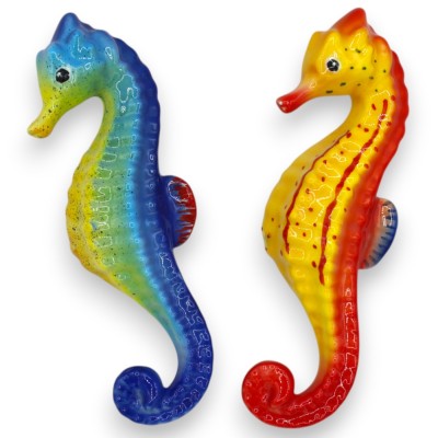 Caballito de mar de cerámica siciliana para pared, color aleatorio y dos tamaños (1 unidad) - 
