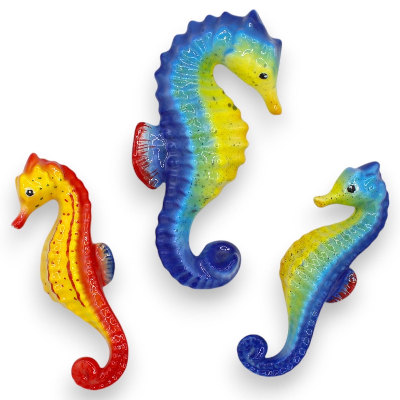 Set 6 Cavallucci Marini In Legno 8x4 Cm - Per Bomboniere, Segnaposto, Portachiavi E Decorazioni