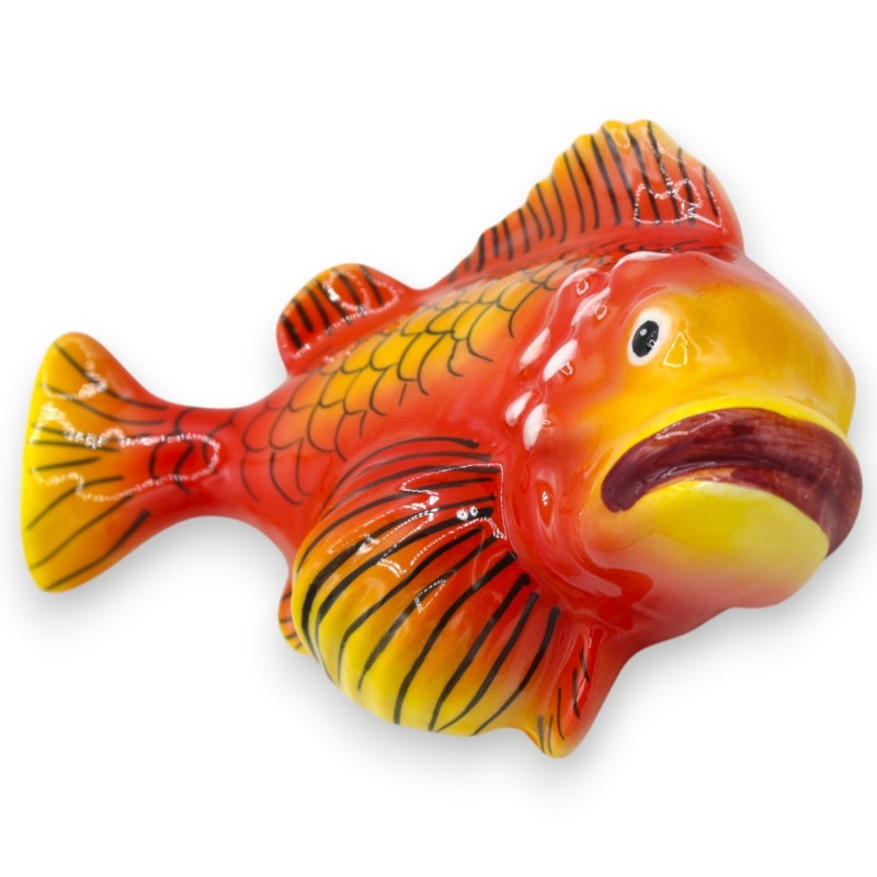 Scorfano, Pesce da Parete, in pregiata ceramica, h 12 x 20 cm ca. (1Unità) con Opzione Colore - 