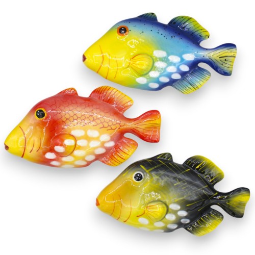 Großer exotischer Wandfisch, aus edler Keramik, L ca. 30 x 16 cm. (1 Stück) mit Dekorationsoptionen - 