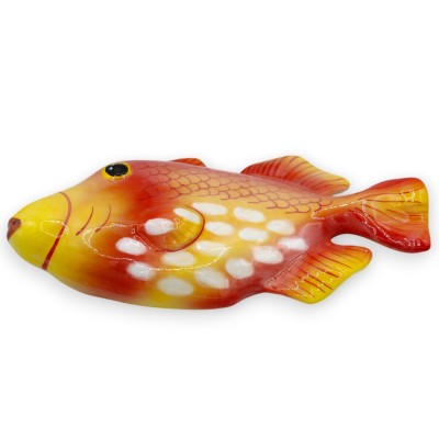 Grande peixe exótico de parede, em cerâmica fina, C 30 x 16 cm aprox. (1 unidade) com opções de decoração - 