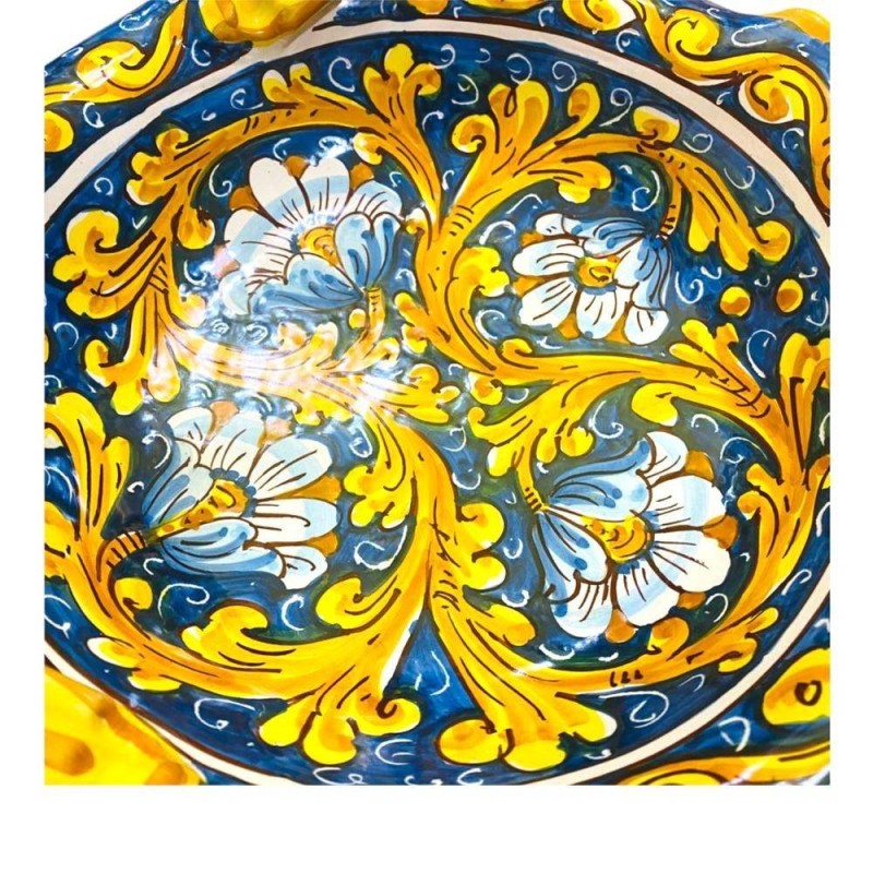 copy of Centro de mesa recortado com alças, em cerâmica Caltagirone - diâmetro 30 cm decoração 2 - 