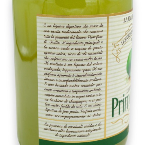 Primofiore, Siciliaanse Limoncello, Citroenlikeur, 500 ml - Vol. 28% -  2