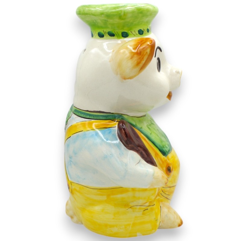 Salvadanaio a forma di Maialino, h 27 x 18 cm ca. in pregiata Ceramica Siciliana - 