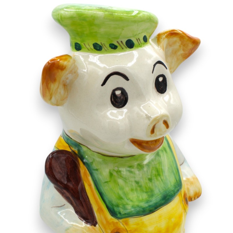 Salvadanaio a forma di Maialino, h 27 x 18 cm ca. in pregiata Ceramica Siciliana - 