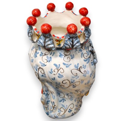 Siciliaanse Moorse hoofden (paar) ca. 46 x 28 cm Caltagirone-keramiek, met kroon- en maritieme toepassingen - 