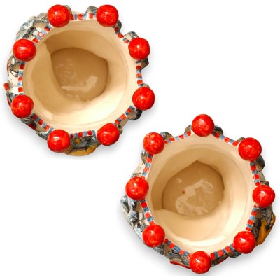 Cabeças de mouro siciliano (par) h 46 x 28 cm aprox. Cerâmica Caltagirone, com aplicações na Coroa e Marinha - 