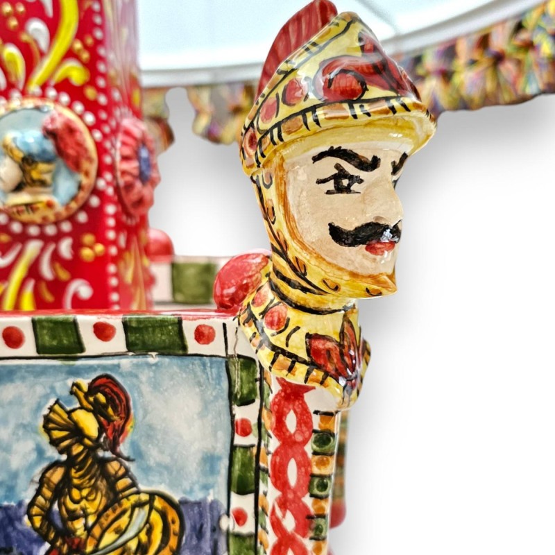 Mohrenkopflampe, Caltagirone-Keramik, H. ca. 90 x 45 cm. Crown Sponda Sizilianischer Wagen - 