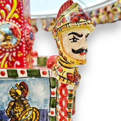 Moor's Head Lamp, Caltagirone keramik, höjd 90 x 45 cm ca. Crown Sponda siciliansk vagn - 
