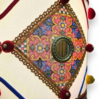 Moor's Head Lamp, Caltagirone keramik, höjd 90 x 45 cm ca. Crown Sponda siciliansk vagn - 
