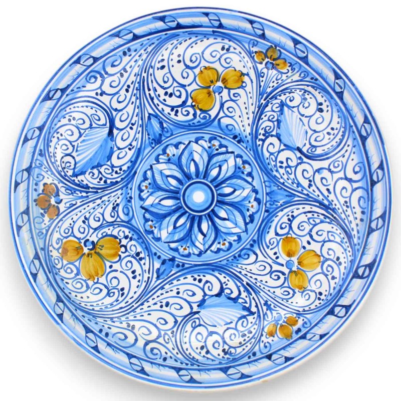 Piatto Ornamentale, ceramica Siciliana - Ø 30 cm ca. (1Unità) smalto opaco con diverse opzioni decoro - 