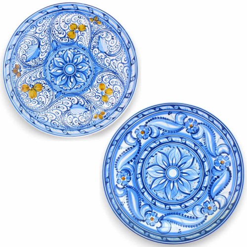 Assiette décorative, céramique sicilienne - Ø 30 cm environ. (1 pièce) émail mat avec différentes options de décoration 