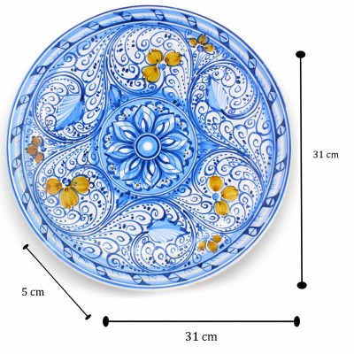 Talerz ozdobny, ceramika sycylijska - Ø ok. 30 cm. (1 szt.) matowa emalia z różnymi opcjami dekoracji - 
