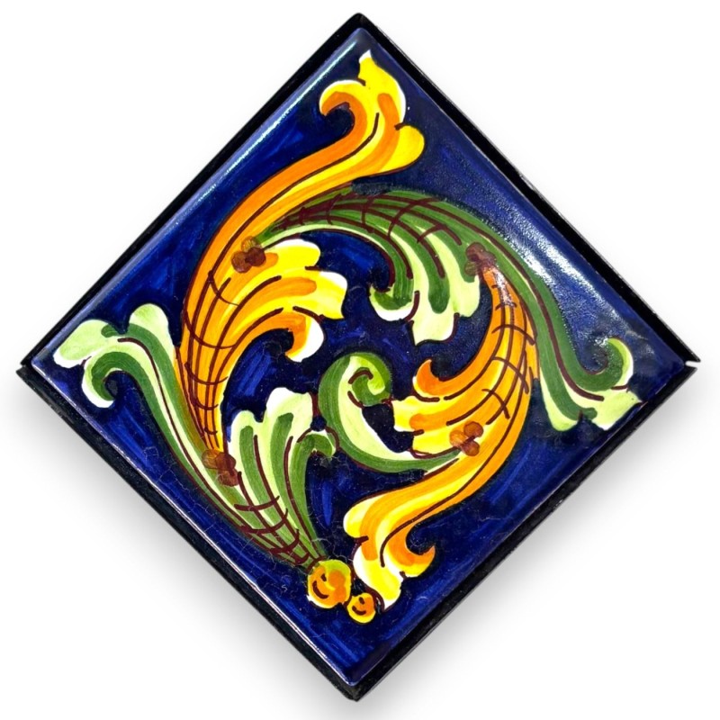 Handgemaakte stoel van volledig smeedijzer, met Caltagirone keramische majolica - ca. h 171x42x42 cm Barokke decoratie -
