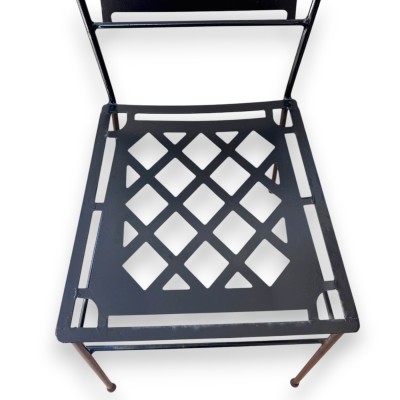 Handgemaakte stoel van volledig smeedijzer, met Caltagirone keramische majolica - ca. h 171x42x42 cm Barokke decoratie -