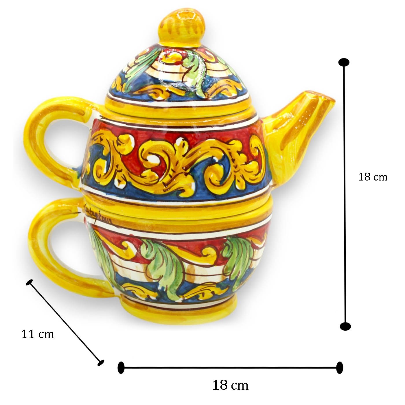 Riviera Maison Theepot RM Elegant Tea for One Theepot met mok voor 1 persoon, theepot met beker, vaatwasmachinebestendig, cadeauset, wit, 660 ml
