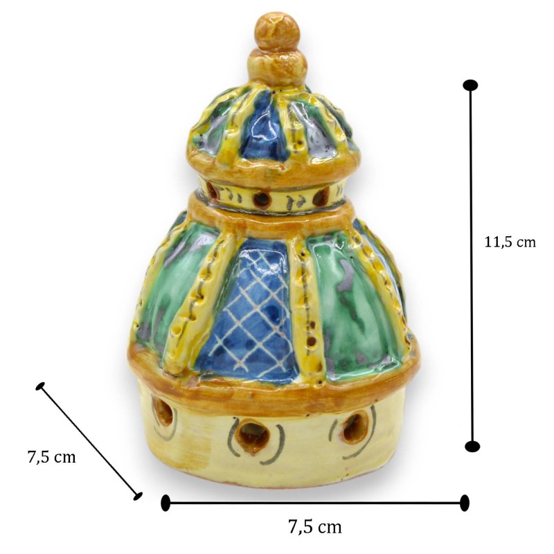 Cupola della Cattedrale di San Giuliano, ceramica Caltagirone - h 11 x 7 cm ca. (1Unità) due opzioni decoro - 