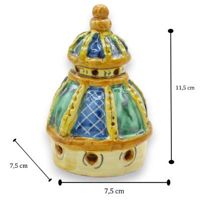 Cupola della Cattedrale di San Giuliano, ceramica Caltagirone - h 11 x 7 cm ca. (1Unità) due opzioni decoro - 